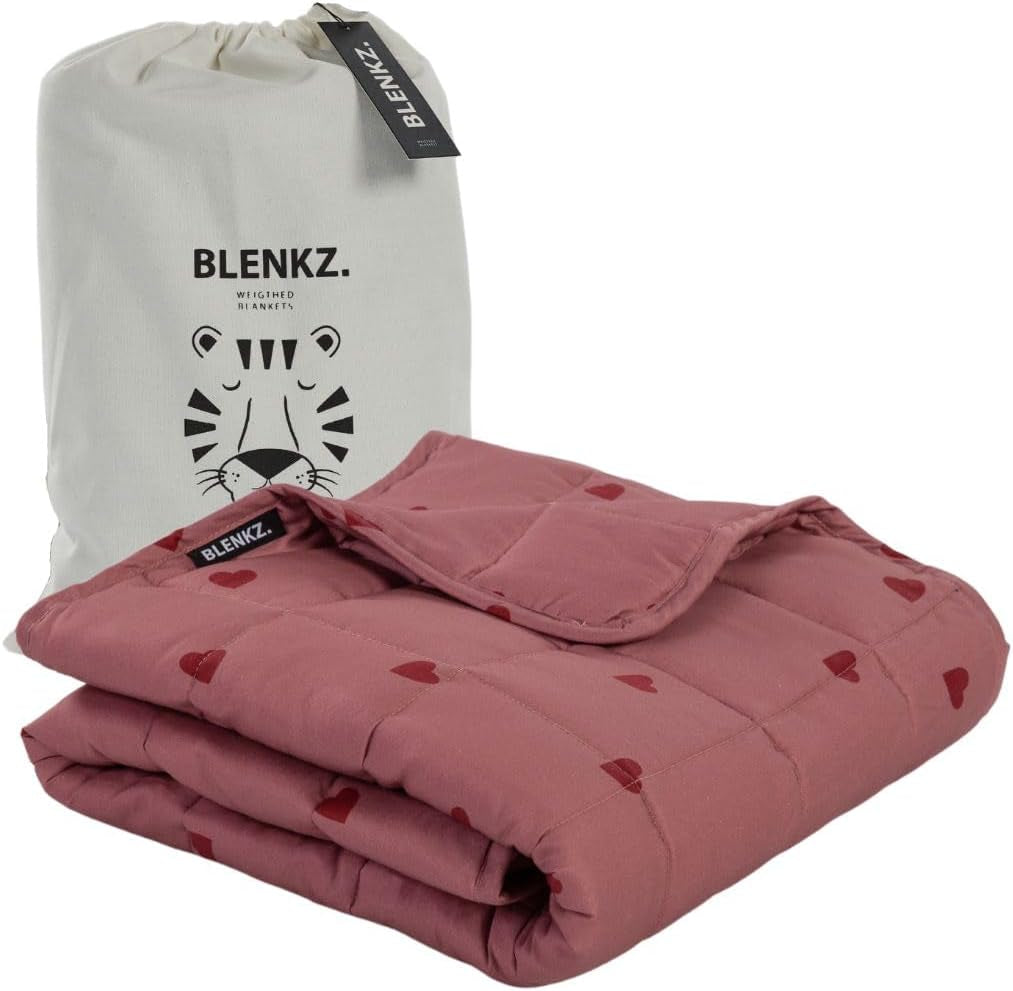 Verzwaarde babydeken | 3,5 kg | 100X150Cm | Therapiedeken | Verzwaarde dekens | Zware deken (blauw tijgergezicht, 3,5 kg - 100 x 150 cm) BLENKZ bedden en dekens. Hart roze rood 5Kg-140X200Cm