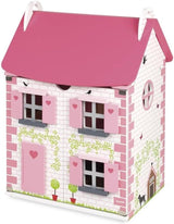 Janod Mademoiselle houten poppenhuis van 3 verdiepingen met 11 accessoires, replica speelgoed, stimuleert de fantasie, vanaf 3 jaar, J06581