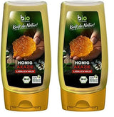 Biozentrale Biologische acaciahoning | 350 g Biologische honing van witte acaciabloemen | Ideaal als spread Biologische honing voor thee | Alternatief voor honingraathoning (2-pack)