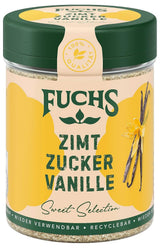 Fuchs Gewürze - Zimt Zucker Vanille - Gewürz zum Versüßen von Wafeln, Milchgetränken oder Joghurt - aus natürliche Ingrediënt - 100 g in wiederverwendbarer, recyclebarer Dosis