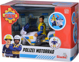 Simba 109251092 - Politiemotor Brandweerman Sam, Met Malcolm-figuur, Met accessoires, Seizoen 12, Vanaf 3 jaar Actiefiguren Naty Shop