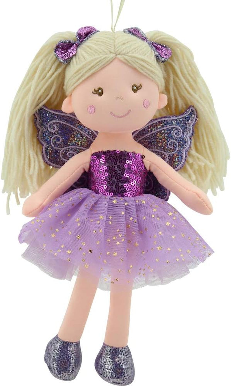11766 stoffen pop fee knuffel prinses 30 cm paars