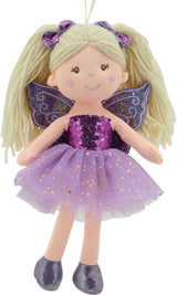 11766 stoffen pop fee knuffel prinses 30 cm paars