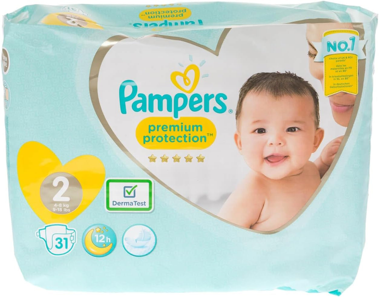 Pampers New Baby maat 1 Newborn 2-5 kg ​​Transportverpakking, verpakking van 4 (4 x 23 stuks)
