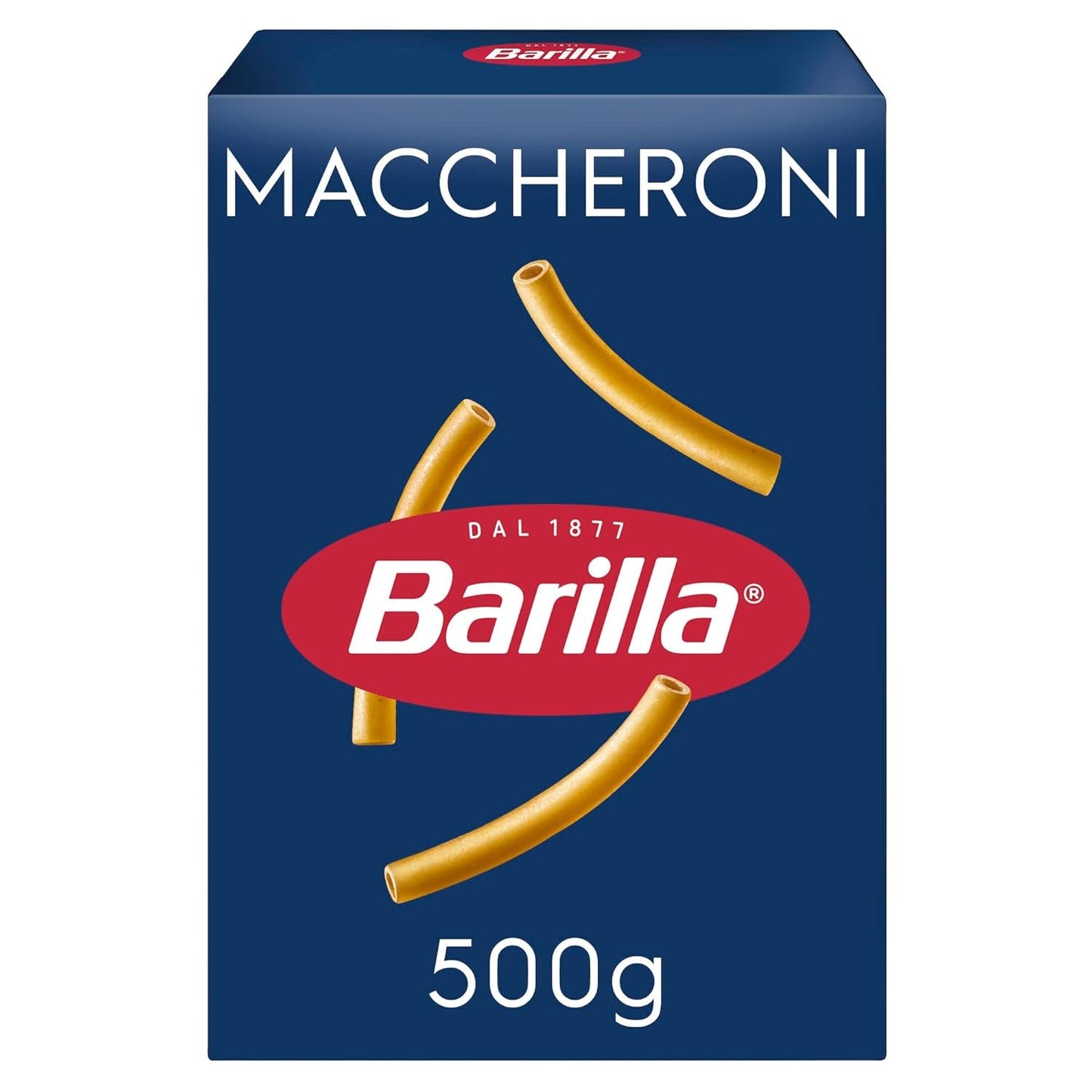 Pasta Barilla Klassieke Maccheroni nr. 44 durumtarwe van hoge kwaliteit, altijd beetgaar, 500 g