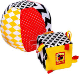 magdum 2 set baby kubusspel + stoffen bal - motoriek speelgoed vanaf 1 jaar - speelgoed voor kinderen 6 maanden - Montessori speelgoed - educatief speelgoed 1 jaar - cadeau voor kinderen - bal voor kinderen - kubus voor kinderen - cadeaus voor kinderen Speelgoed Bebe Naty Shop