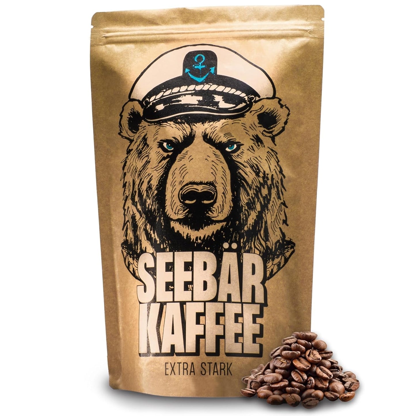 SEEBÄR COFFEE - Extra sterke koffiebonen - 500g - Lage zuurgraad en intens aroma - Hele bonen voor volautomatische koffiemachines, espresso en French press - Hoog cafeïnegehalte en lage zuurgraad