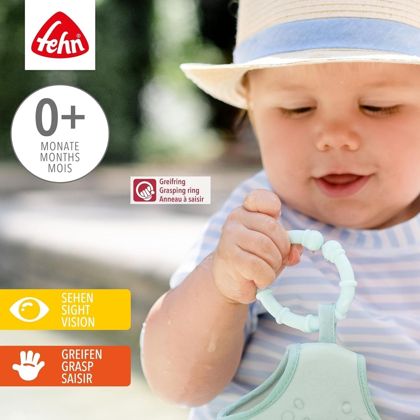 Fehn 10 set bevestigingsringen - bevestigingshaken voor babyautostoel, box en wieg - kinderwagenketting bevestigingsringen voor thuis en onderweg - C-ringen voor baby's en peuters vanaf 0+ maanden Speelgoed Bebe Naty Shop