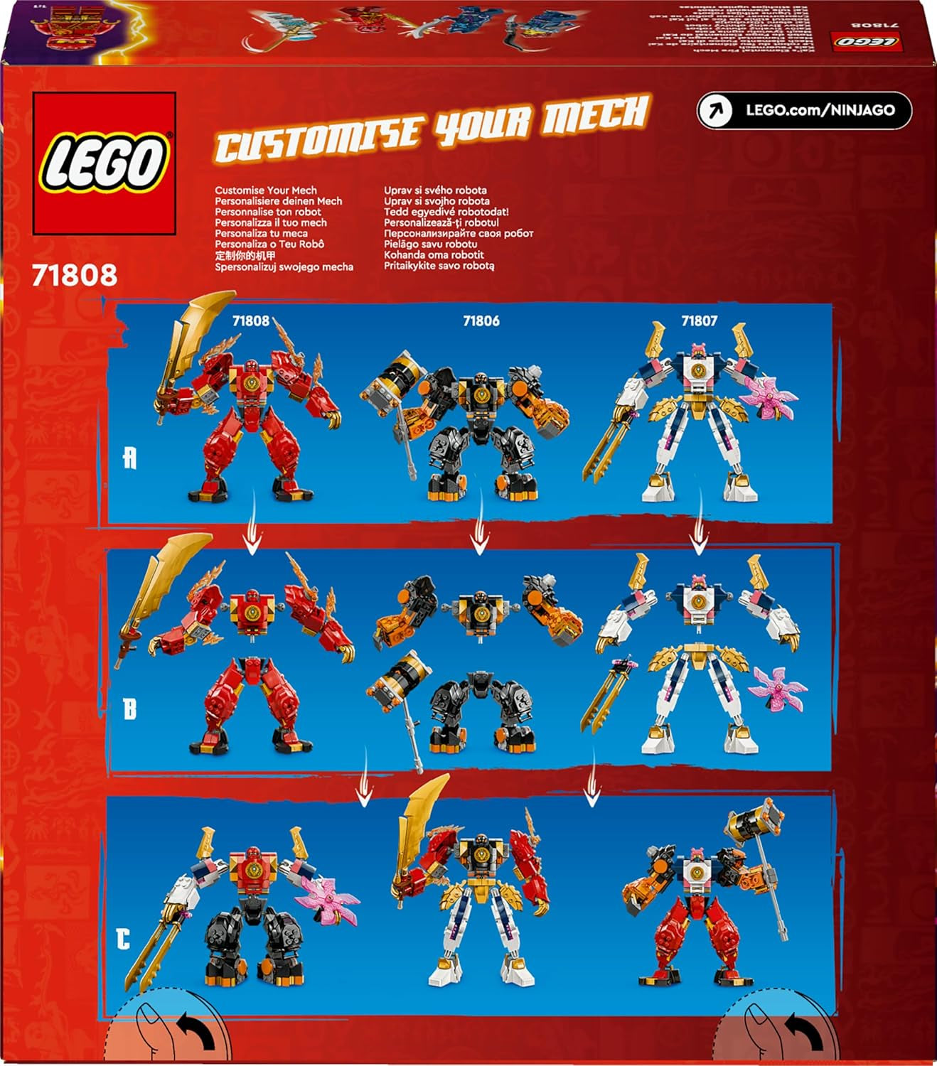 LEGO NINJAGO Kai's brandweermecha-actiefiguur voor kinderen met aanpasbare rode mecha-figuur Ninja-set 4 figuren inclusief Kai en Zane Cadeau voor 7-jarige jongens en meisjes 71808 Bouwsets Beuche in LEGO-Store