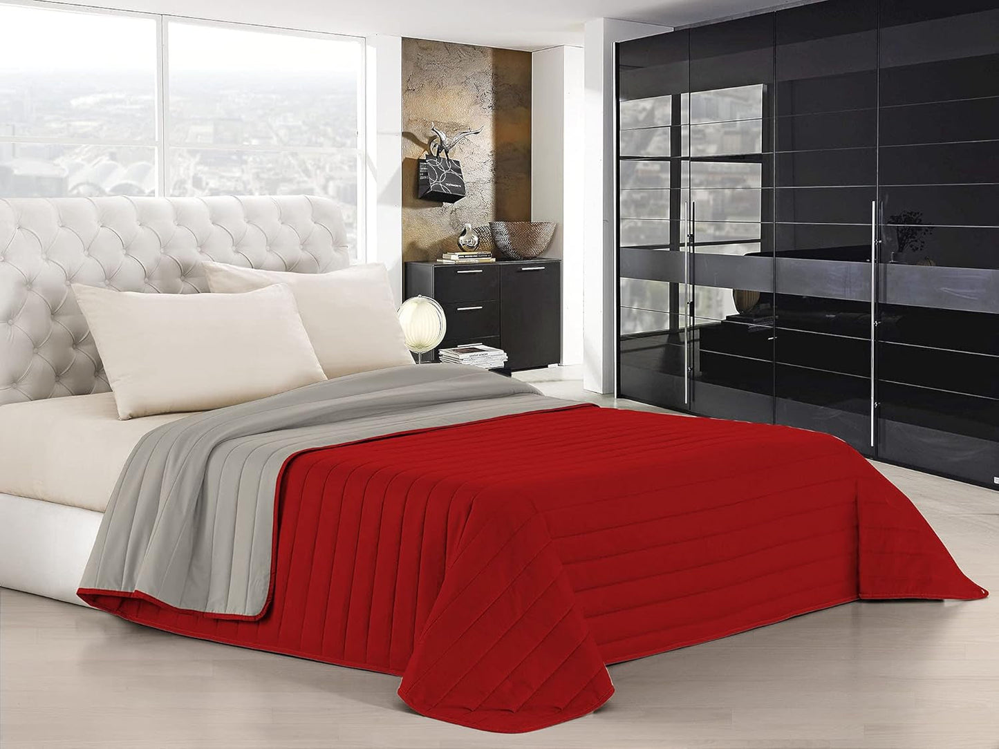 Italiaans beddengoed Estivo eenpersoonsbed, linnen, Aqua, 170 X 270 Cm Dekbedden en dekbedden Naty Shop Rood/lichtgrijs Matrimoniale, 260X270 Cm