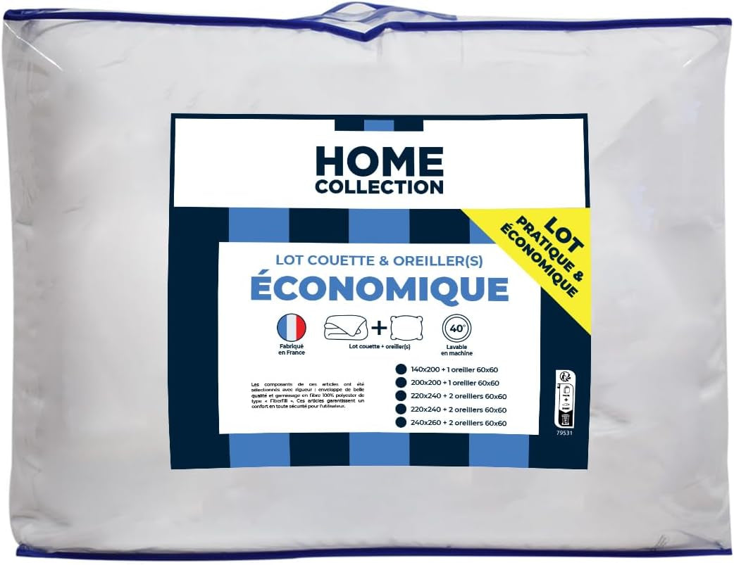 Bleu Calin Home Collection 'Caline' dekbedpakket voor 2 personen 220X240 Cm met 2 kussens 60X60 Cm, wit Quilts en quilts Naty Shop 240 X 220 Cm