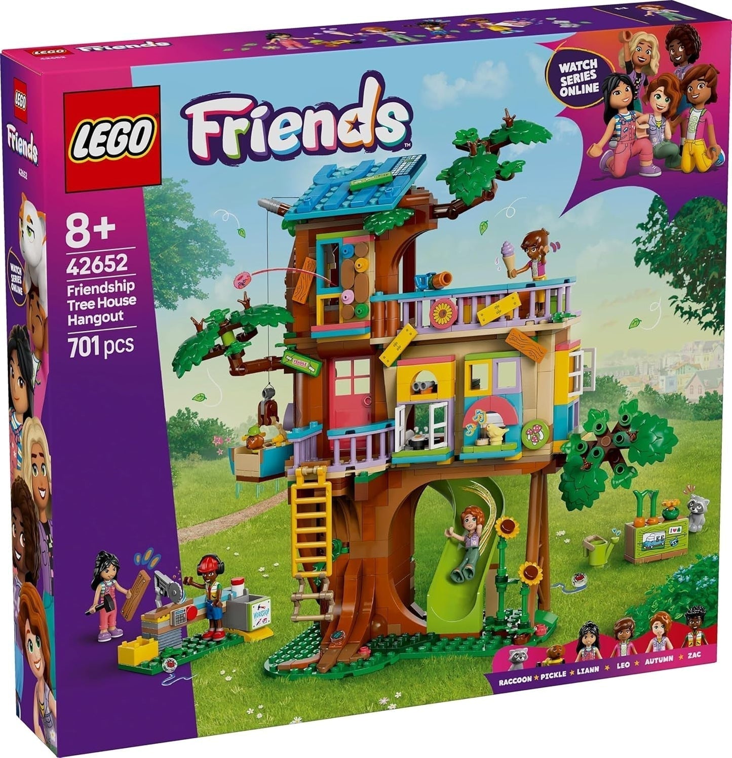 LEGO Friends Boomhut bouw- en speelrollenspelset Speelgoedhuis voor meisjes, 8 jaar oud Set met 4 minifiguren en 2 dierenfiguren Cadeau-idee voor kinderen 42652 Bouwsets Besuche in LEGO-Store