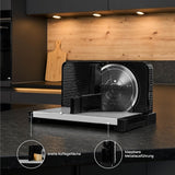Ritter Icaro 5 multifunctionele opvouwbare elektrische snijmachine en metalen broodsnijmachine met milieuvriendelijke motor, Made in Germany Shredders en snijmachines Naty Shop