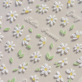 5D Reliëf Witte Madeliefjes Nagelstickers Bloemen Nagelstickers Bloemen Folie Zelfklevende Stickers Nail Art Stickers Madeliefjes Nageldecoratie Accessoires Bloemendesign Stickers Nail Art