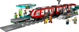 LEGO City tram met station, cadeau-idee voor voertuigspeelgoedfans vanaf 7 jaar, met 6 minifiguren en een geleidehond voor rollenspellen, bouwspeelgoed 60423 Bouwsets Besuche den LEGO-Store