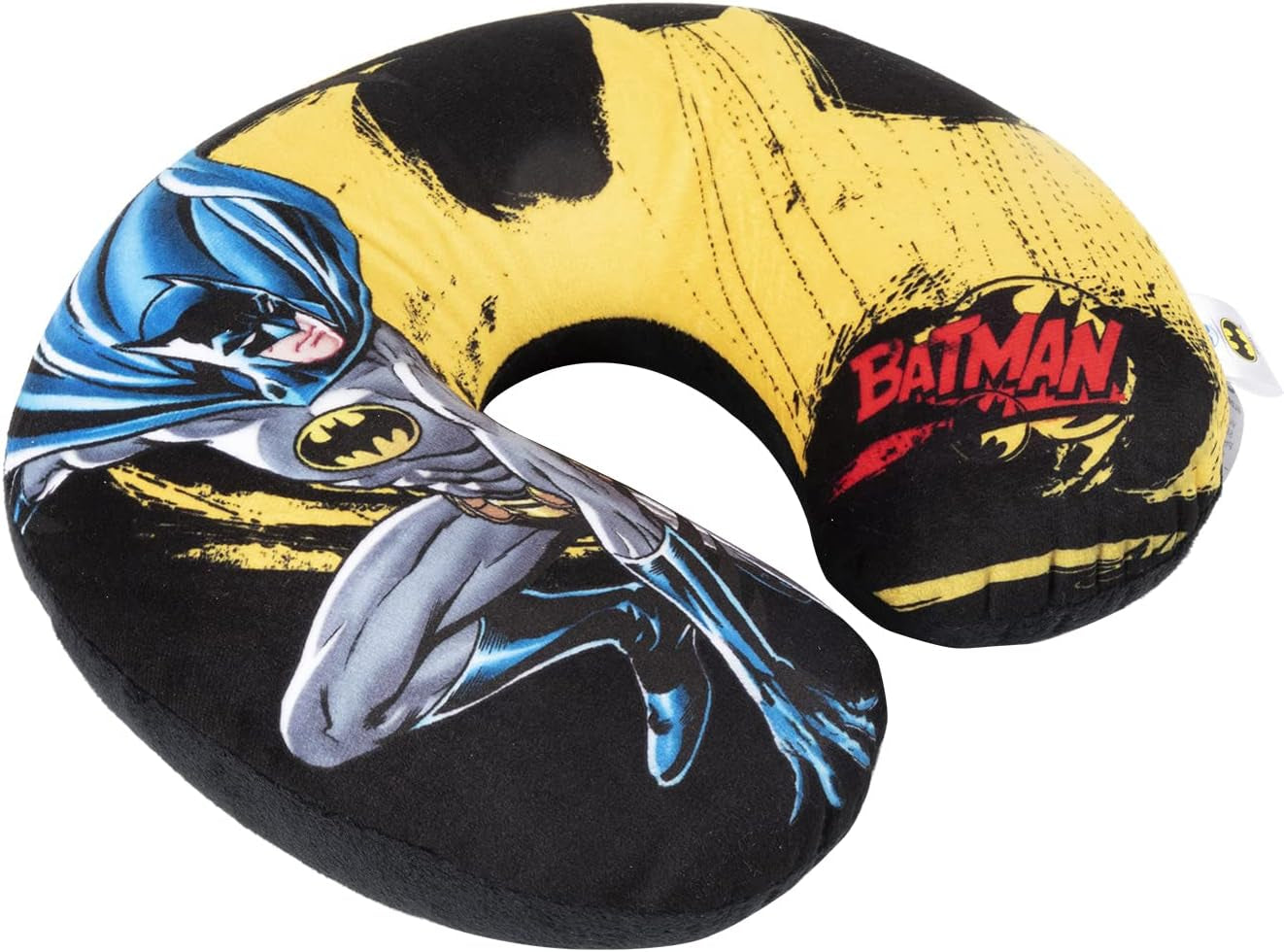 DC Comics Zacht Batman Autoreis-nekkussen Kindveiligheid Comfort Superheld Bat Man, Cuscino Da Viaggio Auto, Lichtblauw, One Size Reiskussens Naty Shop