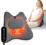 Snailax Ergonomisch lendensteunkussen met massage en warmte, shiatsu-rugkussen van traagschuim, zitkussen met 3 massage-intensiteiten | 2 warmteniveaus | 3 timers | comfortabele zithouding