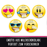 HALLO Mini-chocolade-emoticons | 164 gram | Ongeveer. 27 coole emoticons in verschillende designs, gemaakt van de lekkerste melkchocolade | Chocoladecadeau voor kinderen | Ter decoratie (pak van 2)