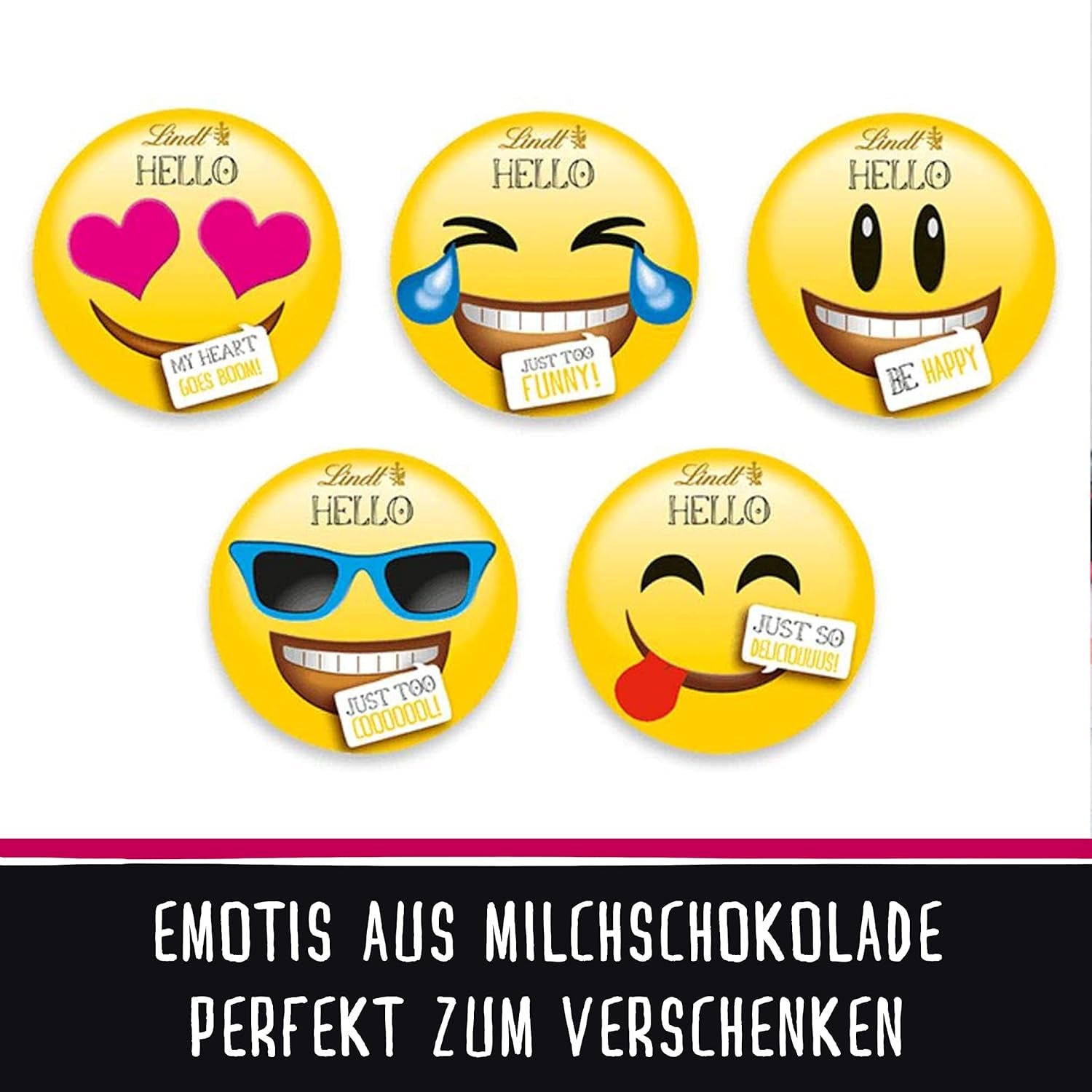 HALLO Mini-chocolade-emoticons | 164 gram | Ongeveer. 27 coole emoticons in verschillende designs, gemaakt van de lekkerste melkchocolade | Chocoladecadeau voor kinderen | Ter decoratie (pak van 2)