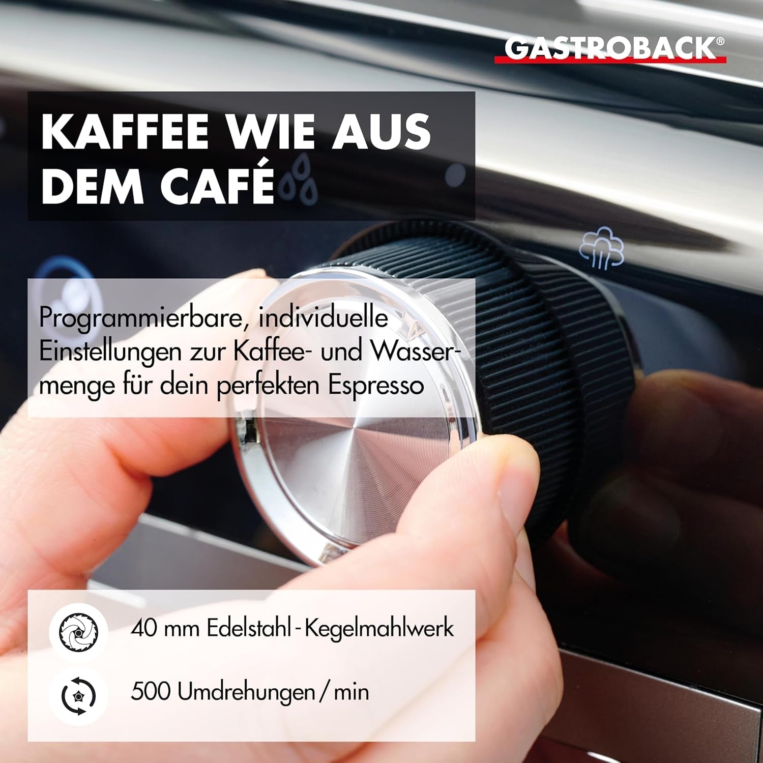 GASTROBACK espressomachine met molen inclusief melkkannetje, aandrukker en RVS portafilter - Barista espressomachine met melkopschuimer - Espressomachine met 30 maalstanden