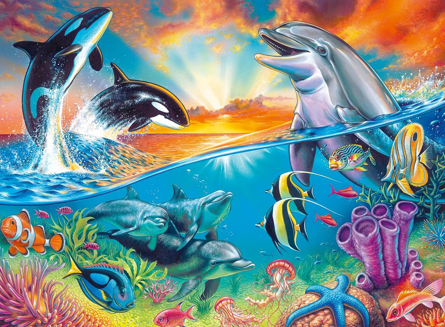 Ravensburger puzzel voor kinderen - 12900 Oceaanbewoners - Onderwaterpuzzel voor kinderen vanaf 8 jaar met 200 stukjes in XXL-formaat Puzzel Naty Shop