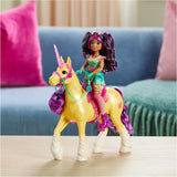 Unicorn Leaf Unicorn Academy - 28 cm grote originele Ava eenhoorn uit de Netflix-serie met echte manen en staart, afneembaar hoofdstel en zadel en borstel, voor kinderen vanaf 4 jaar