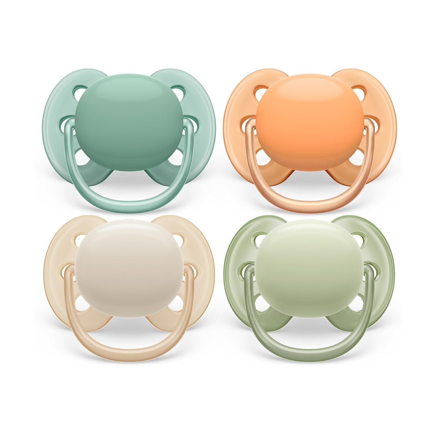Philips AVENT Ultra Soft-fopspenen - pakket van 4 extra zachte BPA-vrije fopspenen voor baby's van 0-6 maanden, inclusief draagtas en sterilisatie (model SCF091/35)