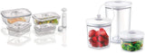 Caso VacuBoxx E-Set - 4 vierkante ultrastabiele vacuümcontainers en vacuümcontainerset, breukvaste en vaatwasserbestendige containers, 3 vacuümcontainers voor drukgevoelige levensmiddelen en vloeistoffen Voedselbewaardozen Naty Shop vacuümcontainersetpakket
