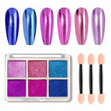 GZMAYUEN Chrom Pulver Für Nägel 6 Farbe Mirror Chrome Nagelpoeder Pigmentpoeder Nail Art