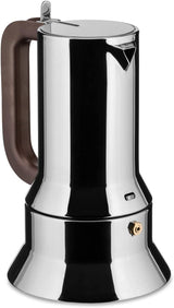 Alessi 9090/6 Espresso met 6 kopjes voor inductie, roestvrij staal, zilver, 15,5 x 13,5 x 27 cm