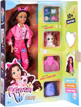 Simba 105953975 - Kawaii Hi Dress-Up Lucy-pop (26 cm) - Gelede kappersmodepop, konijnenpop met lang haar en speelgoedaccessoires voor 4 jaar en ouder