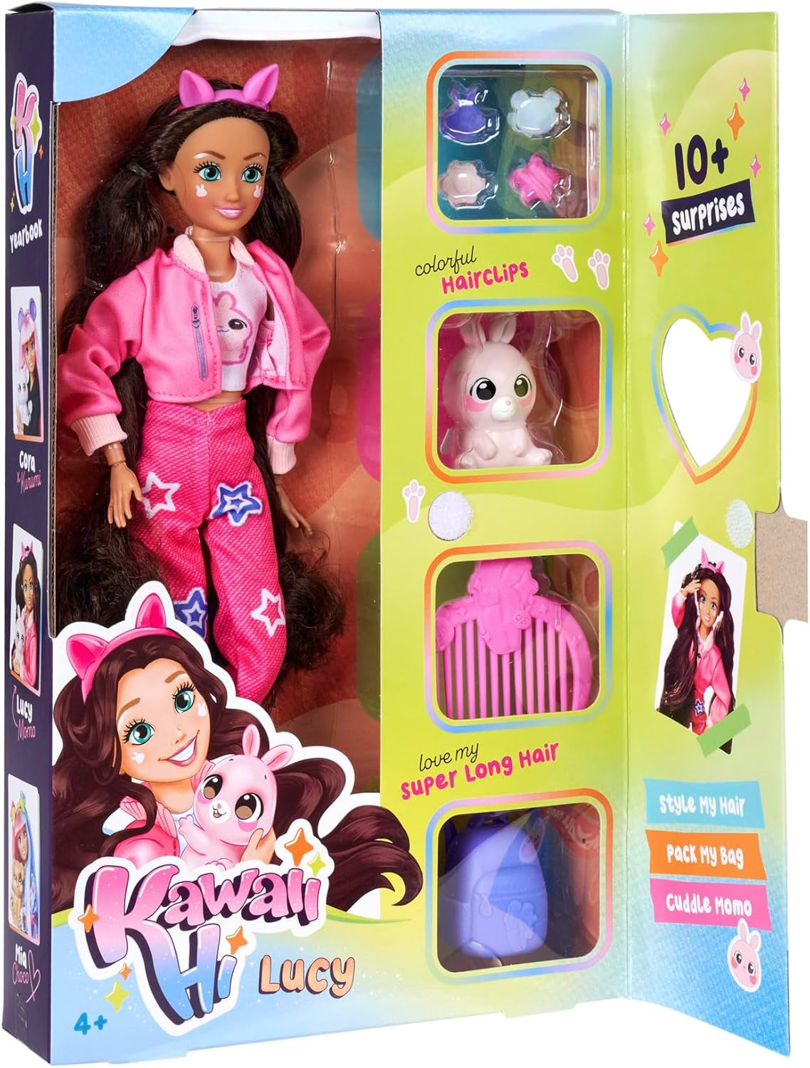 Simba 105953975 - Kawaii Hi Dress-Up Lucy-pop (26 cm) - Gelede kappersmodepop, konijnenpop met lang haar en speelgoedaccessoires voor 4 jaar en ouder