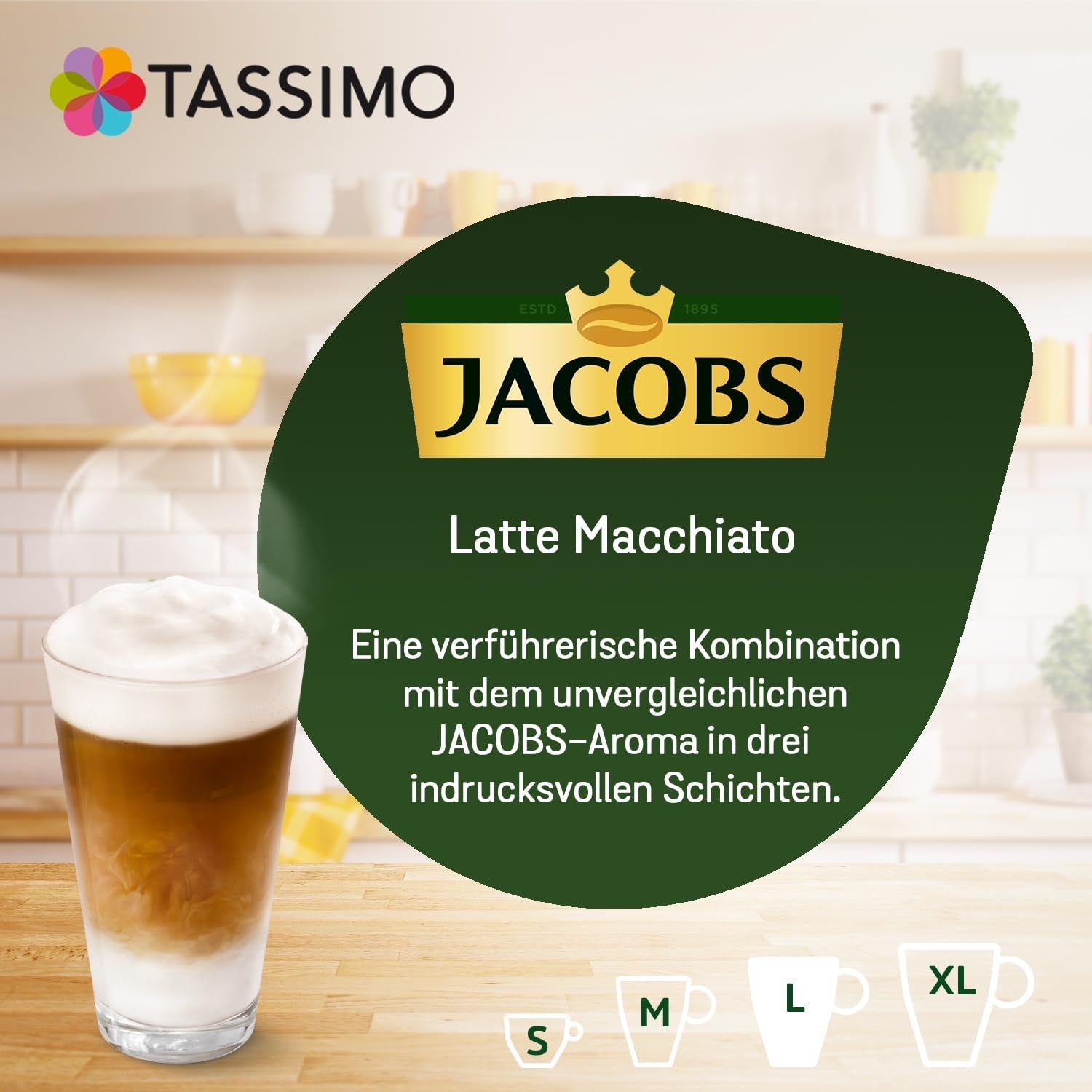 Tassimo Kapseln Jacobs Type Latte Macchiato Classico, 5 x 8 Pads, 40 Kaffeekapseln