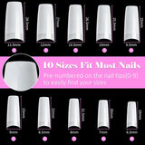 500 stuks Franse kunstnageltips Acryl valse nageltips Set Nagelverlengingen Nageltips Valse nagelaccessoires met 4 stuks nageldesignlijm Gelnagels Natuurlijk