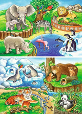Ravensburger Puzzel voor kinderen - 07602 Dieren in de dierentuin - Puzzel voor kinderen vanaf 3 jaar, met 2X12 stukjes Puzzel Naty Shop