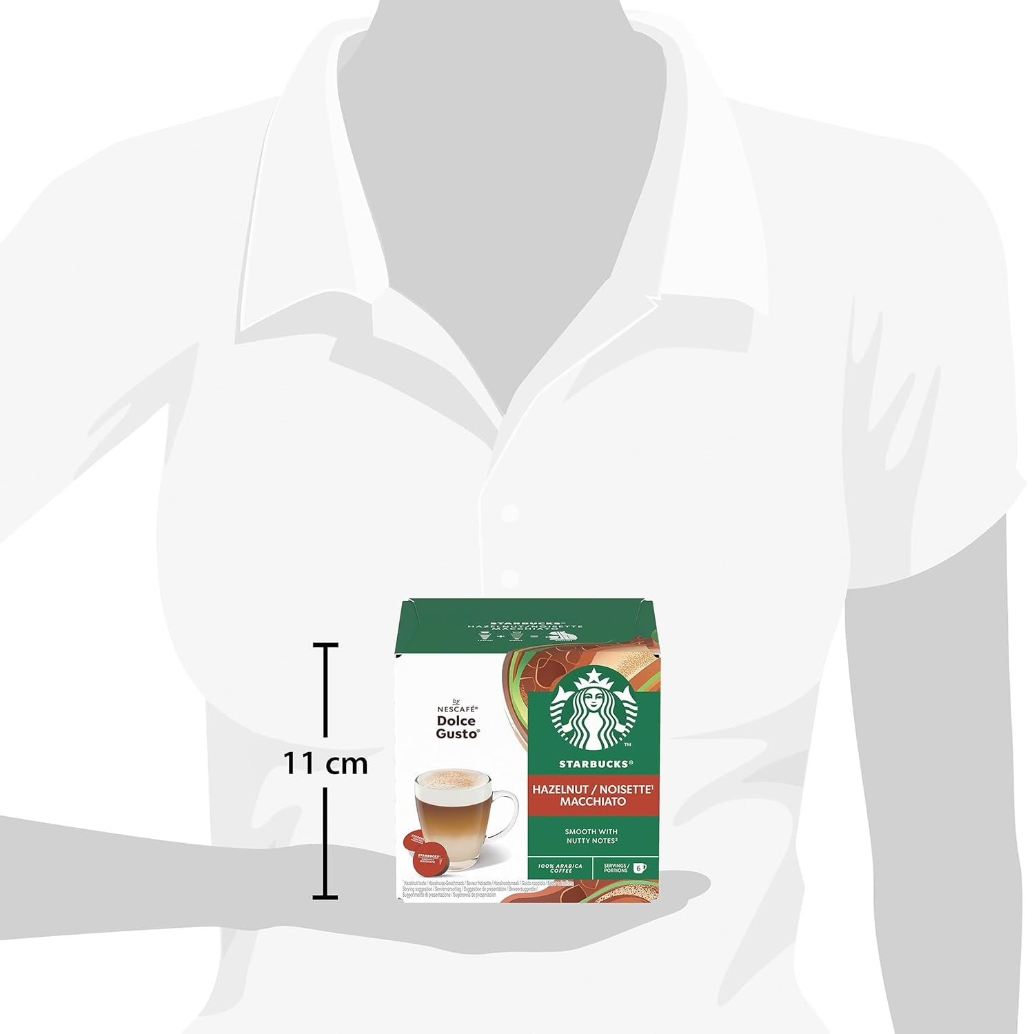 STARBUCKS Hazelnoot Macchiato van Nescafé Dolce Gusto, Dunkle Röstung, Kaffeekapseln 6 x 12 (72 Kapseln)