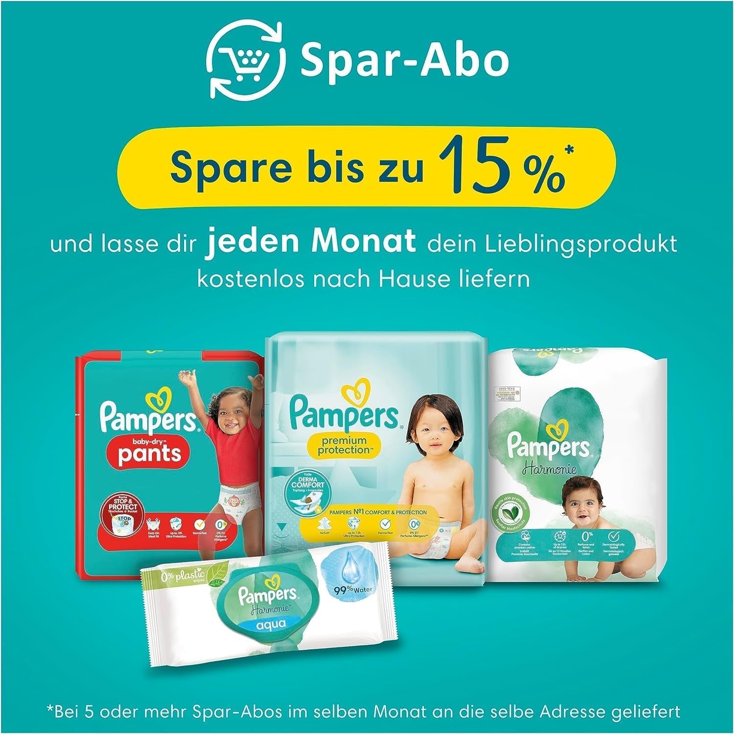 Pampers Babyluiers, maat 2 (4-8kg), Harmony, Half Moon Box, zachte huidbescherming en kruideningrediënten, 240 stuks