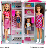 Theo Klein 5801 Barbie-kledingkast met kledingroedes en vakken, speelgoed voor kinderen vanaf 3 jaar, inclusief accessoires, meerkleurig