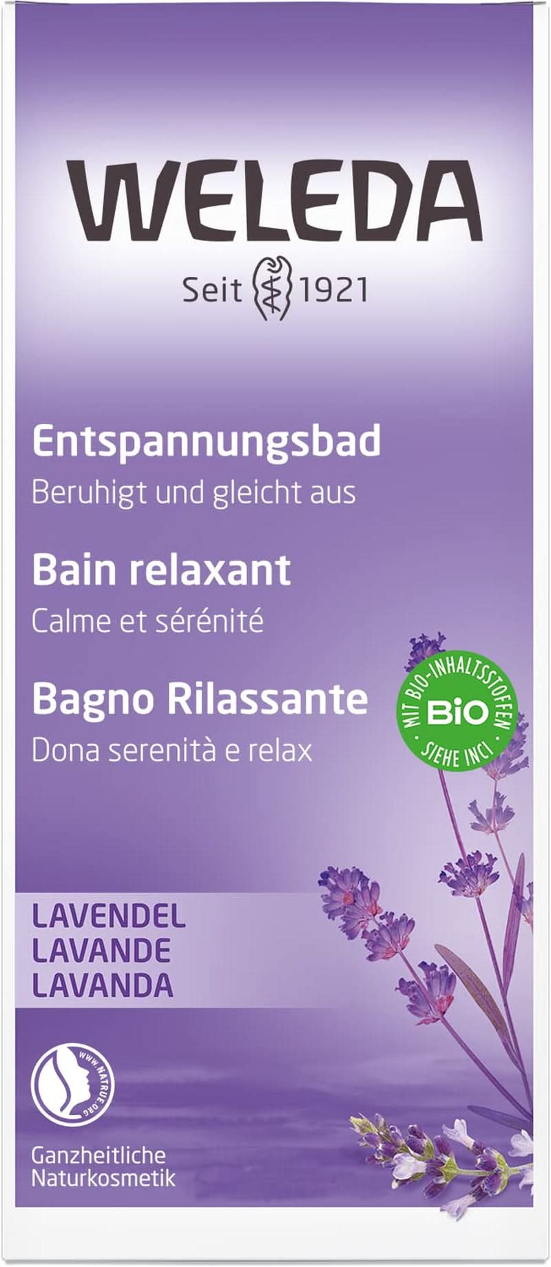 WELEDA BIO, gezondheidsbad met natuurlijke cosmetica met echte lavendelolie om de zintuigen te kalmeren en voor een goede nachtrust, 200 ml Douche en bad Naty Shop
