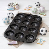 Zenker 12Er Muffinform – Muffinbackblech Für Muffins en Cupcakes Aus Der Serie Soccer Baking– Hitzebeständiges 12Er Muffinblech Mit Antihaftbeschichtung, Schwarz Vormen en bakplaten Naty Shop
