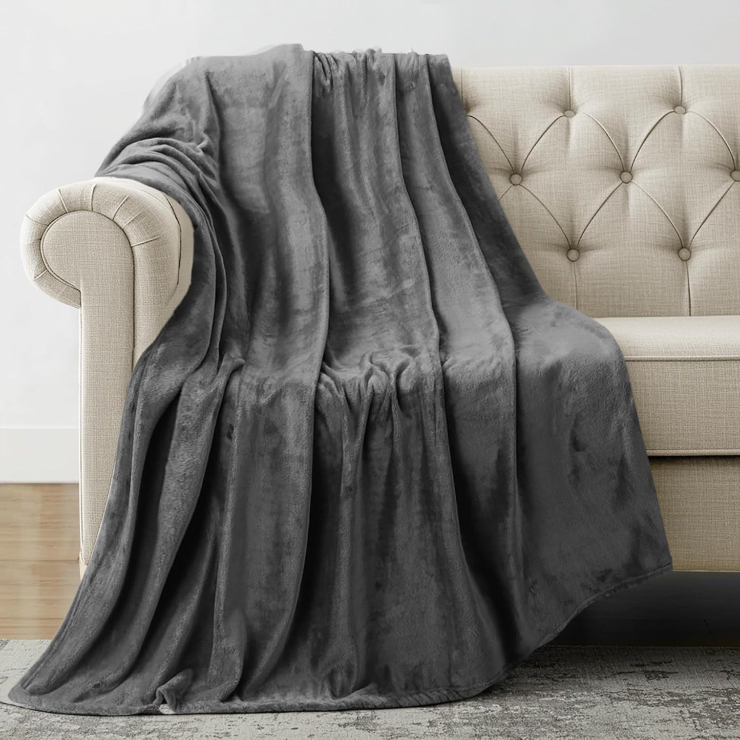Utopia Bedding Kuschelige Fleecedecke [228X228 Cm, Grijs] Weiche, Leichte, Warme Flauschige Decke Kuschelige en Atmungsaktive Decken Für Bett slaapbank