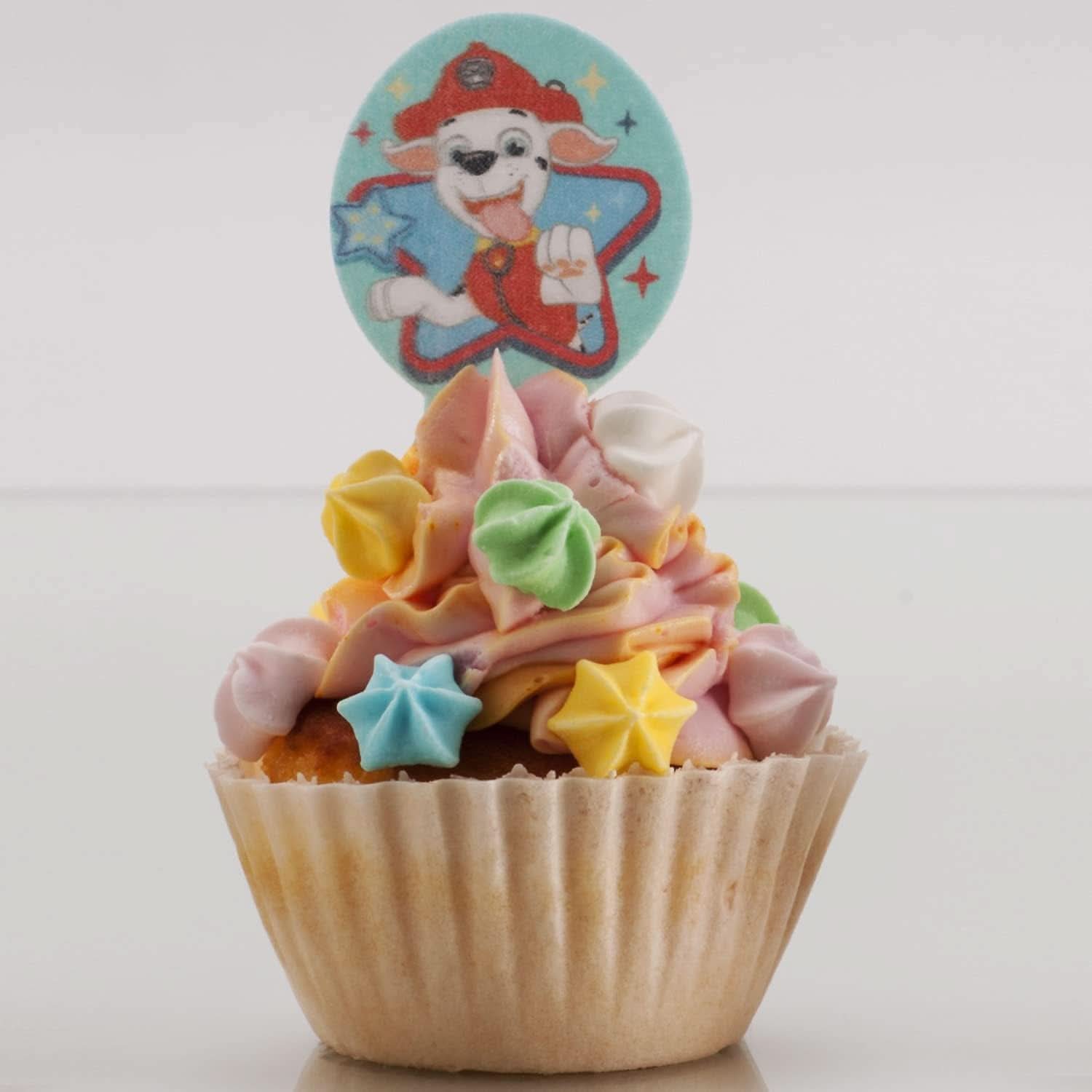 Dekora, Dekorapin Paw Patrol Eetbare Taartdecoraties, 20 Eetbare Papieren Wafeltjes - 6,5 X 4 Cm Naty Shop