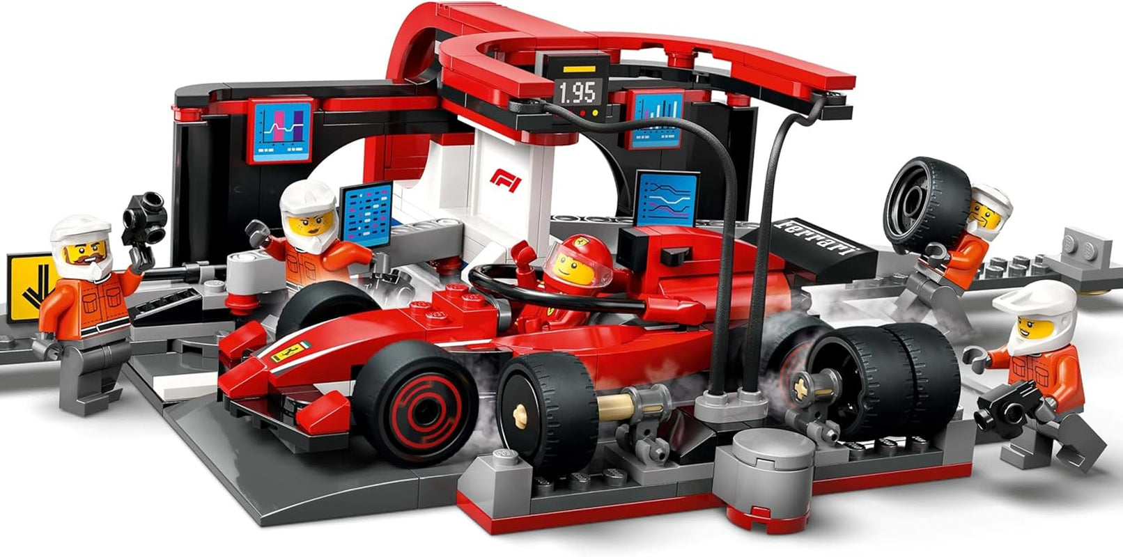 LEGO City F1 Pitstop met Team en Ferrari Speedster - Formule 1 Pitstopset met 1 coureur en 4 mechanische minifiguren - Raceautospeelgoed voor jongens en meisjes vanaf 6 jaar - 60443 Bouwsets Beuche in LEGO-Store