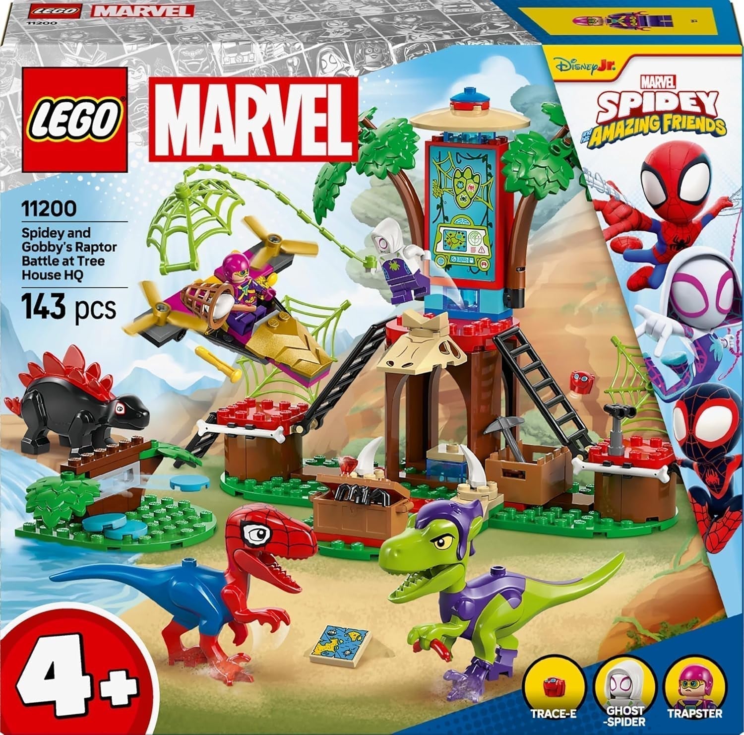 LEGO Marvel Showdown in de Boomhut: Spidey-Rex Vs. Gobby-Raptor, dinosaurusbouw- en speelset, speelgoeddinosauruscadeau voor jongens en meisjes vanaf 4 jaar, Spidey en zijn supervrienden 11200 bouwsets Besuche in LEGO-Store