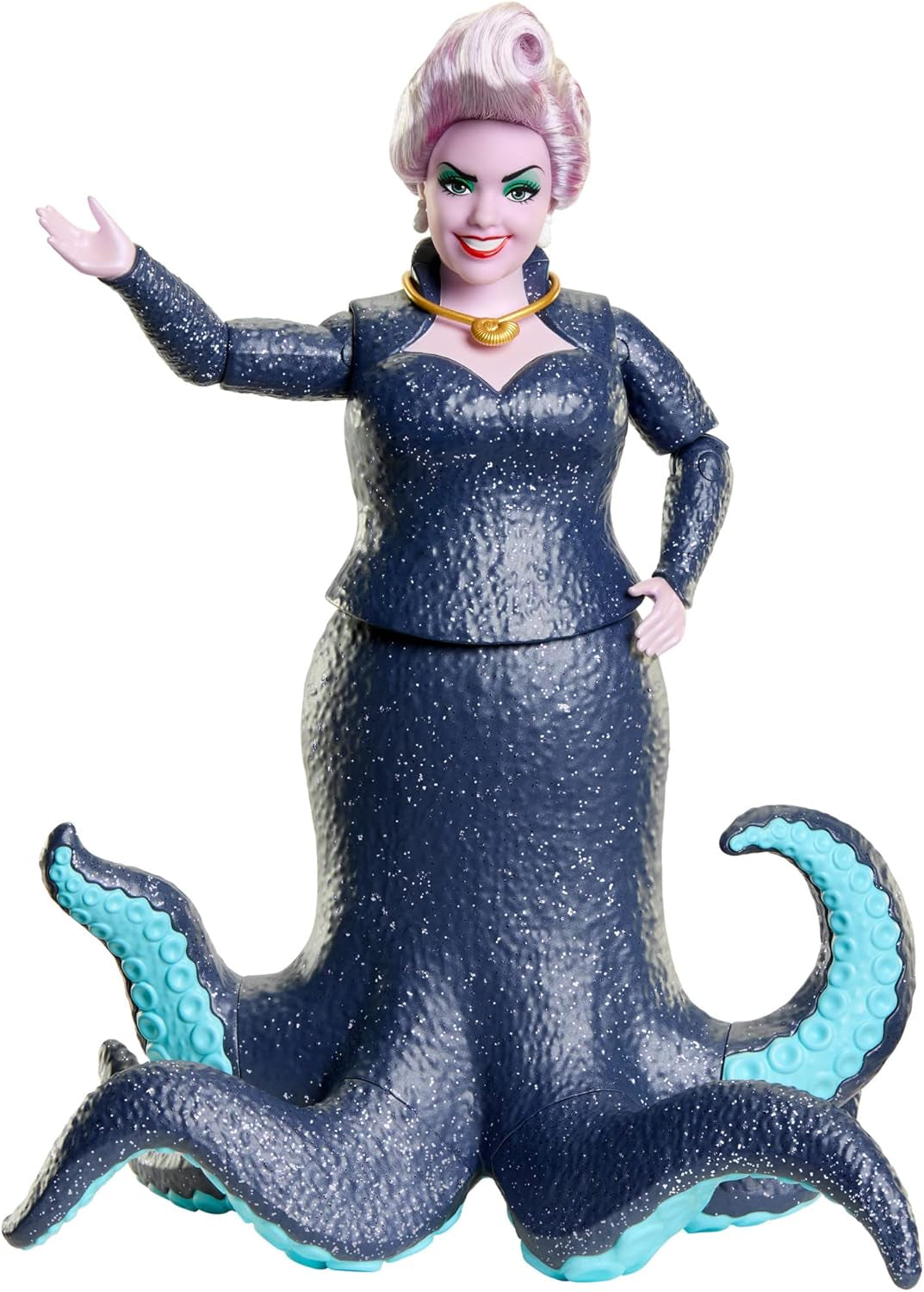 Mattel DISNEY Ariel, Zeemeermin - Ursula met tentakels, afneembare ketting en lavendelkleurig kapsel voor eindeloos kappersplezier, geschikt voor kinderen vanaf 3 jaar, HLX12 Naty Shop Dolls