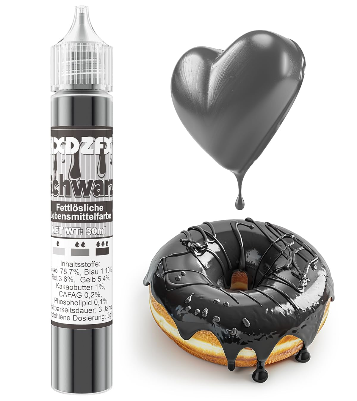 Vetoplosbare kleurstof - 30 ml geconcentreerde kleurstof op oliebasis voor chocolade kleurstofset voor taartdecoratie, fondant, botercrème, bakken, handwerk (marineblauw)