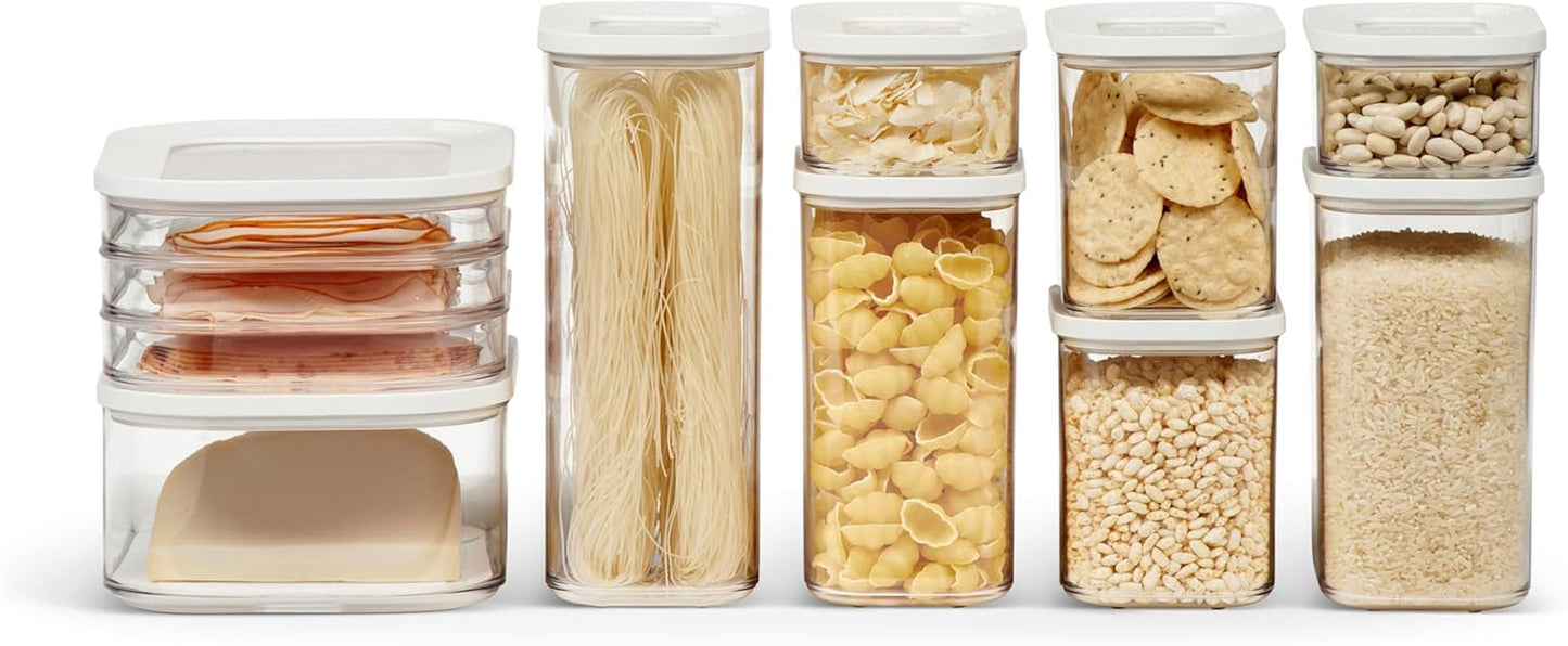 Mepal Set van 9 Voorraadpotten met Deksels - Rechthoekige Voedselcontainers - Plastic Keukenorganizer - Luchtdichte Voorraadcontainers - 7 Voorraadpotten en 2 Voedselvoorraadpotten - Wit Naty Shop Voedselbewaardozen Standaardtitel