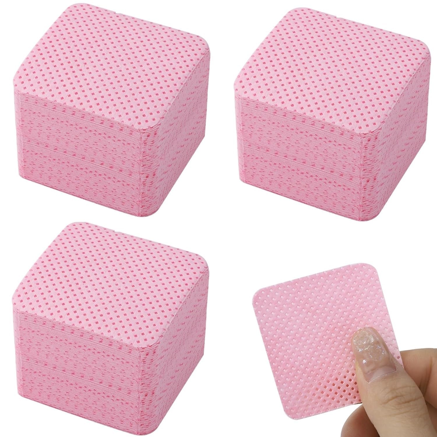 300 Stück Nagellackentferner Pads, Fusselfreie Nägel Wattepads Für Nägel Nagellackentferner Pluisvrije nageldoekjes Cleaner Gelnägel - Rosa