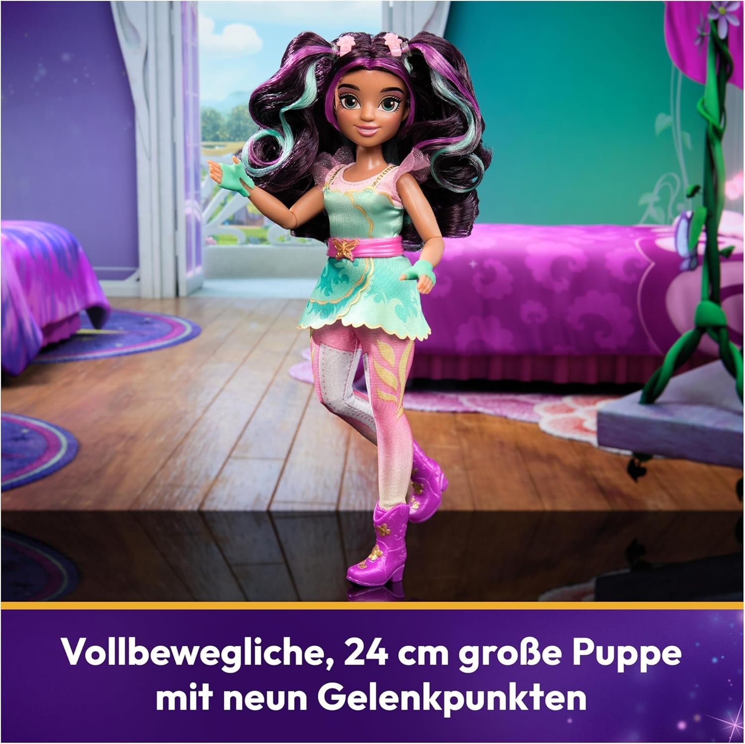 Unicorn Academy Ankleidepuppe Ava - die Original puppe uit de Netflix-serie, 24 cm groot en met 7 accessoires voor fantasievolle rollenspellen, voor kinderen vanaf 4 jaar