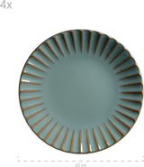 MÄSER 931964 Confino-serie serviesset voor 4 personen, moderne vintage look, keramische comboset, 20-delig, benzinekleur met zwarte accenten, tegel